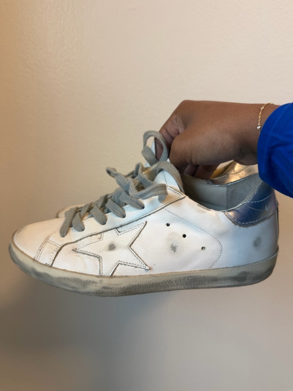 Golden Goose White and Gray Sneakers - Picture 8 of 8